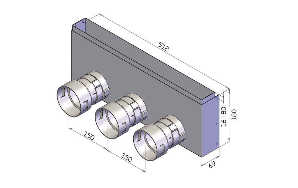 High supply air box - for grilles