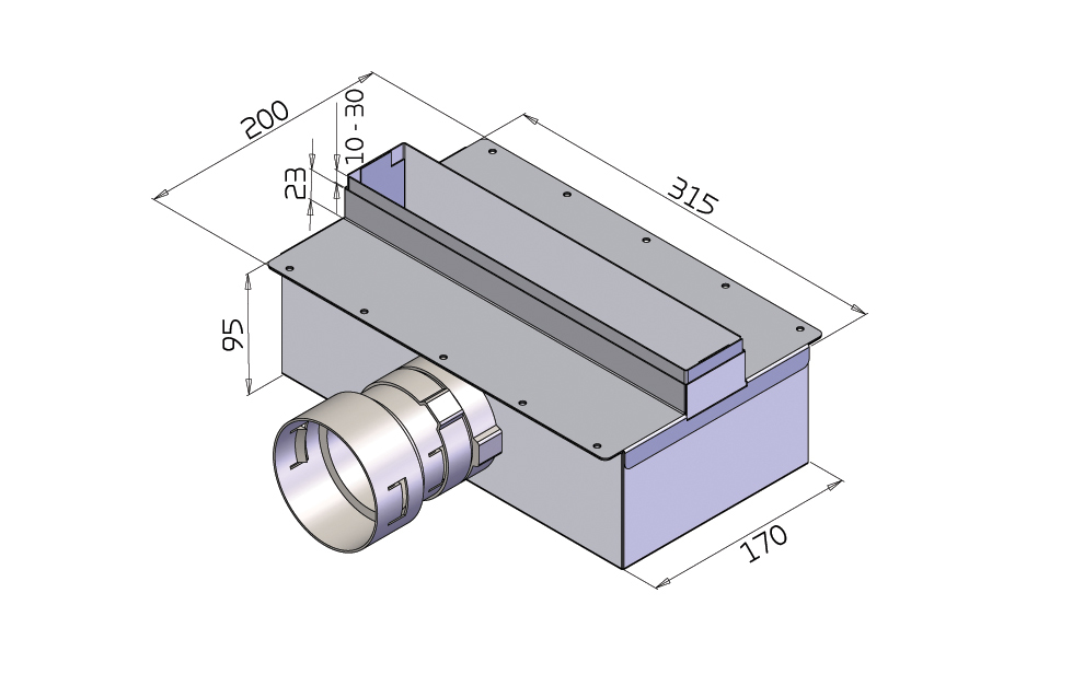 Low supply air box - for grilles