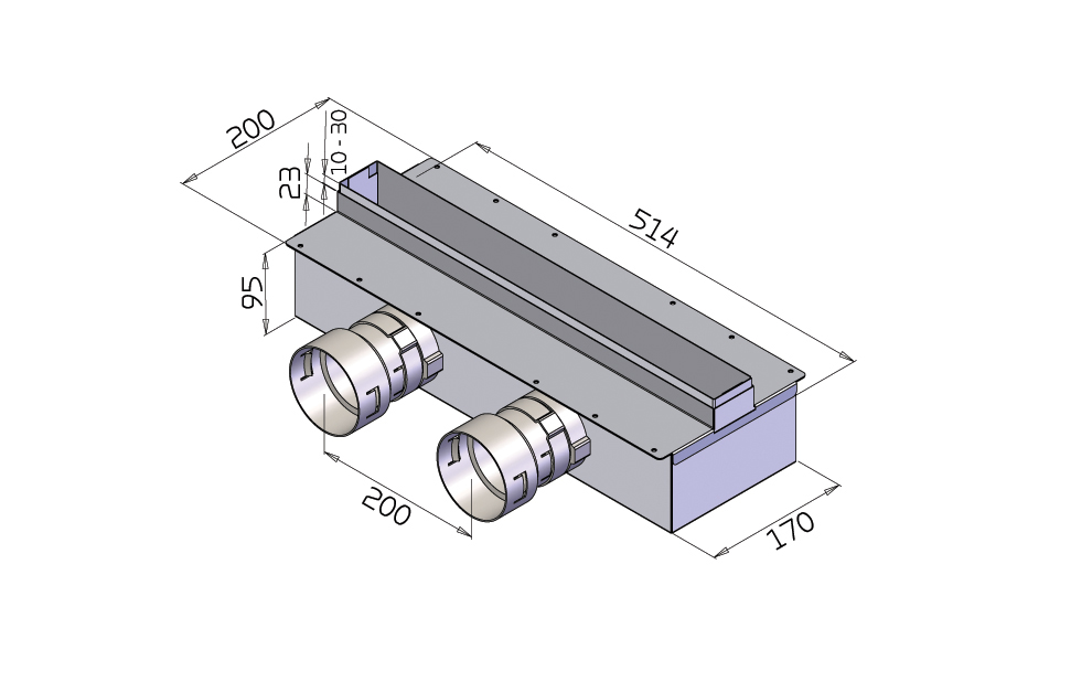 Low supply air box - for grilles