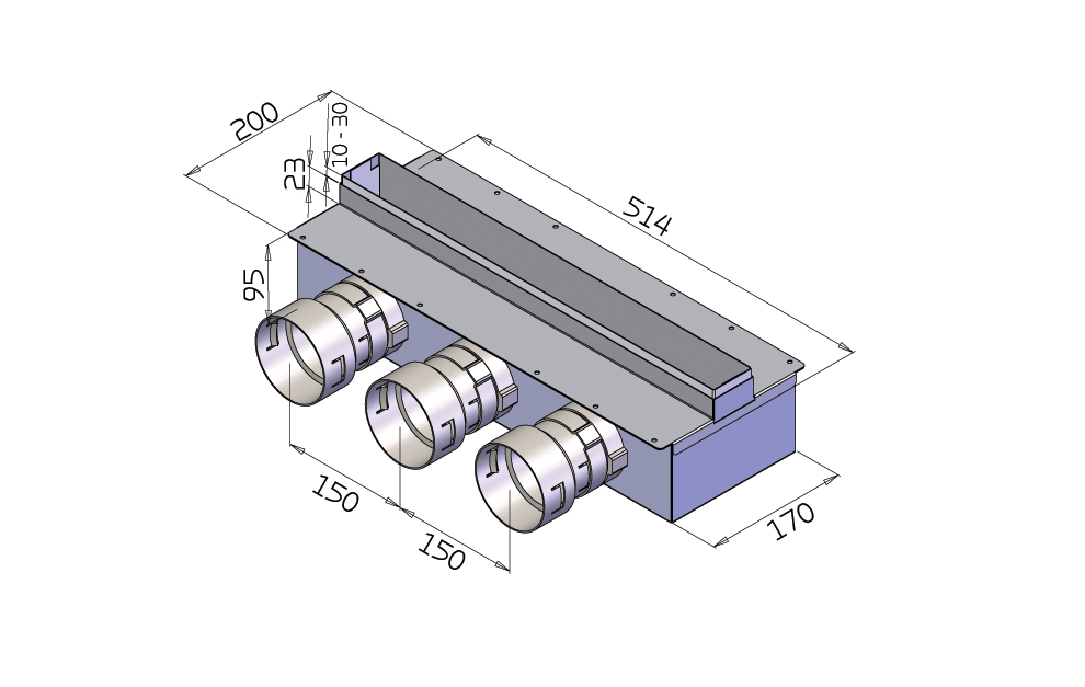 Low supply air box - for grilles